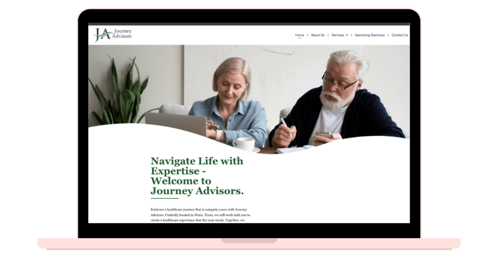 Journey Advisors Website in Laptop View